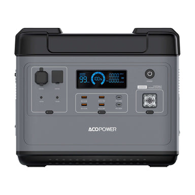 The ACOPOWER portable power station offers a 2000Wh capacity with a digital display, multiple ports (USB, USB-C, AC), and delivers 2000W output to fulfill your mobile power needs.