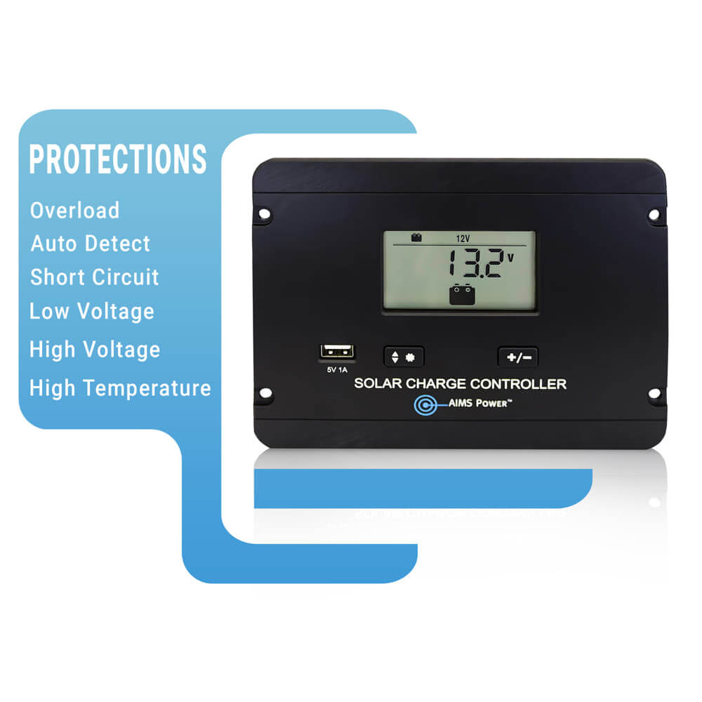 AIMS Power KITD-800W190W Solar Charge Controller Protections Callout