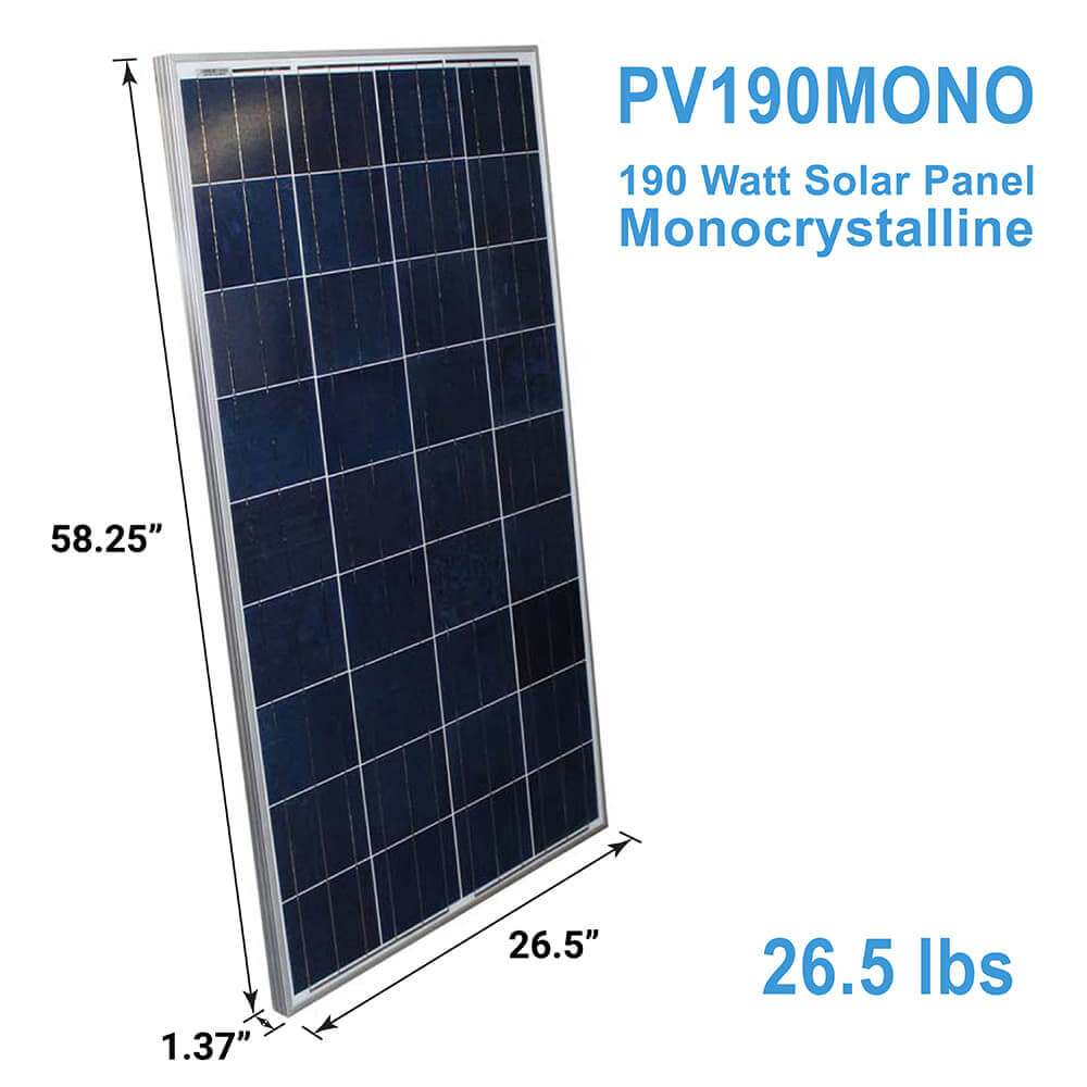 AIMS Power 190W Solar Panel PV190MONO-DIMS-1000