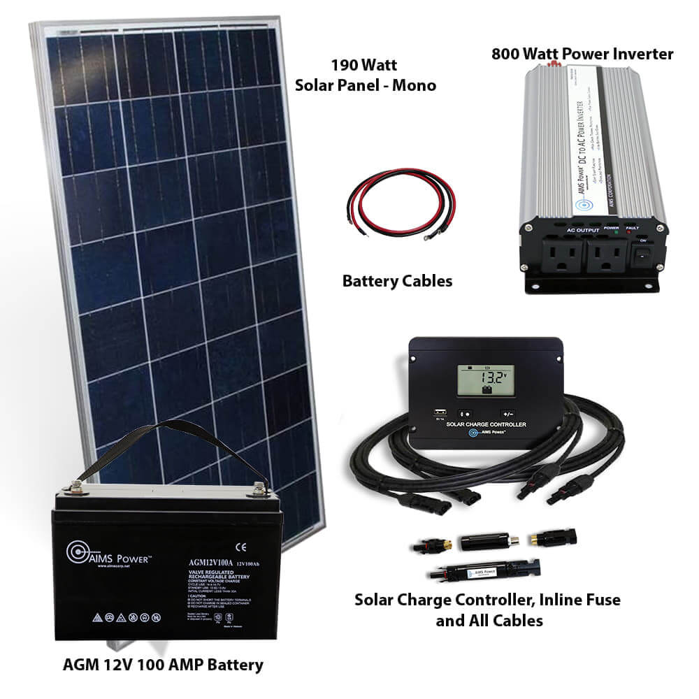Aims Power KITD-800W190W RV Solar Kit