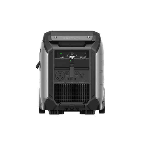 EcoFlow Dual Fuel Smart Generator 4000 front view showcasing control panel and outlets for reliable power solutions