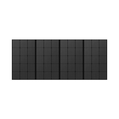 The Bluetti portable solar panel showcases a sleek grid of black photovoltaic cells, divided into six vertical sections with smaller squares. Known for its high conversion rate, the design stands out against a white background, accentuating its sophisticated style.