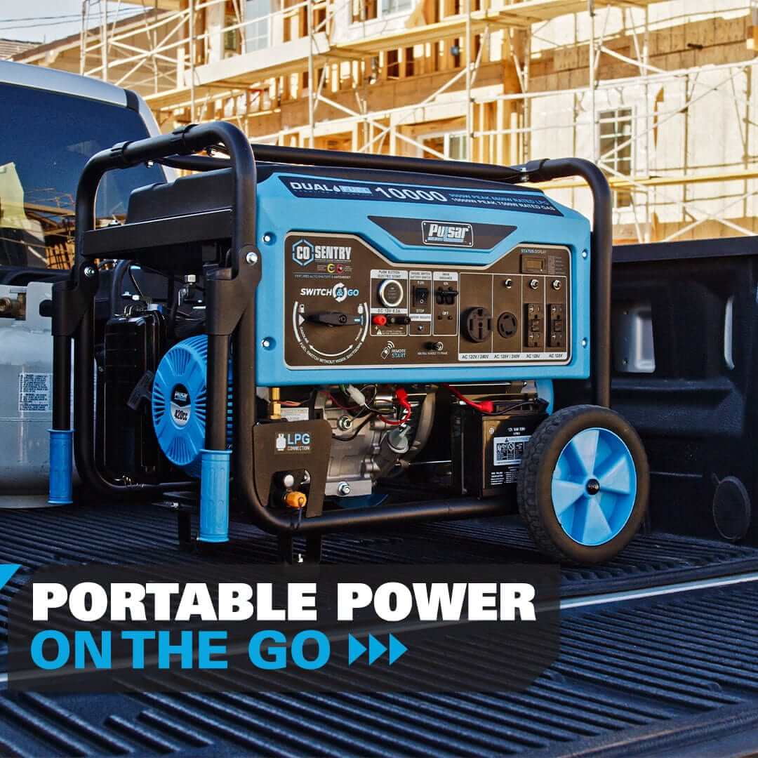 Pulsar Dual-Fuel Generator Pulsar PG10000BRCO 10,000 Watt Dual Fuel Generator with Recoil, Remote, Push Button Start & CO Alert