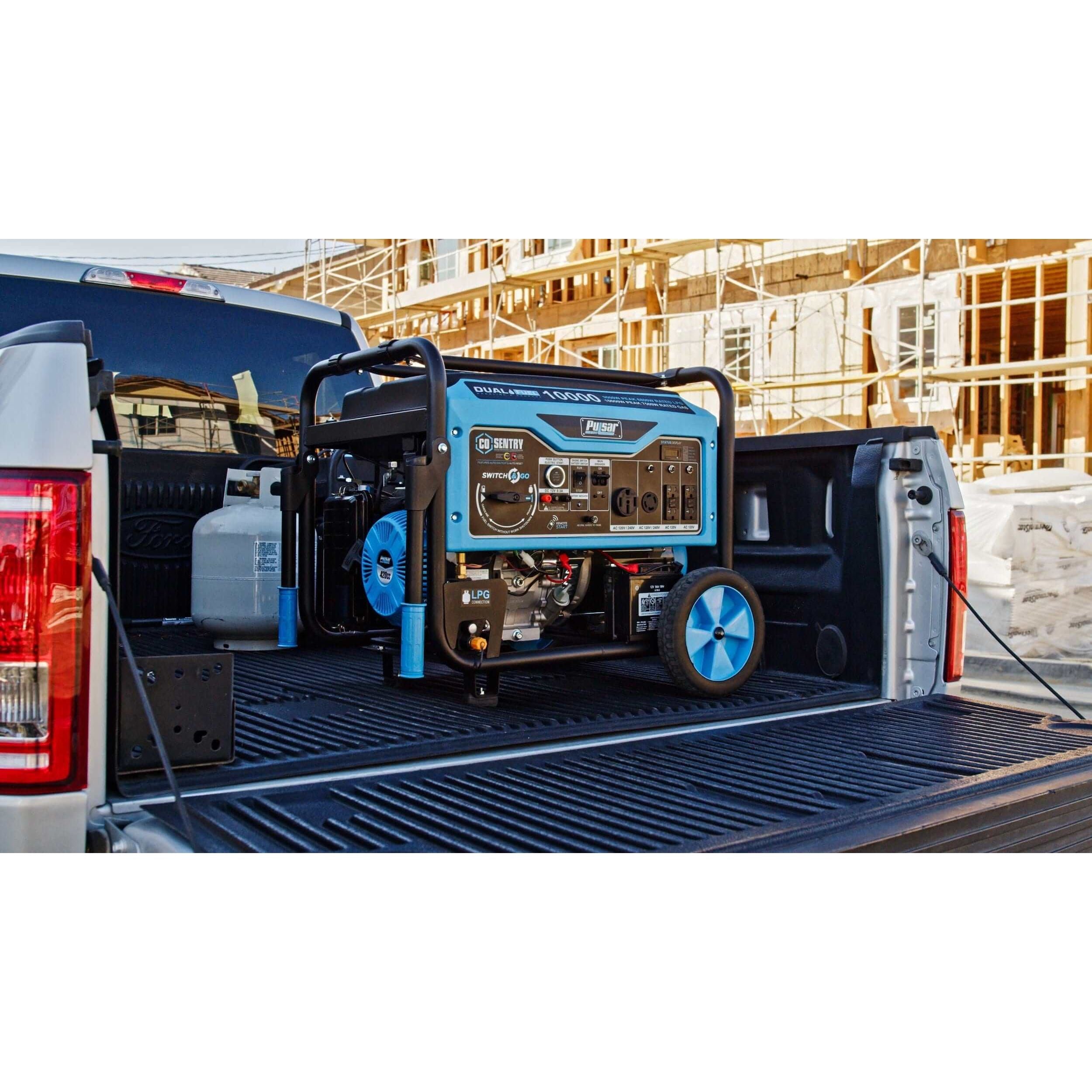 Pulsar Dual-Fuel Generator Pulsar PG10000BRCO 10,000 Watt Dual Fuel Generator with Recoil, Remote, Push Button Start & CO Alert