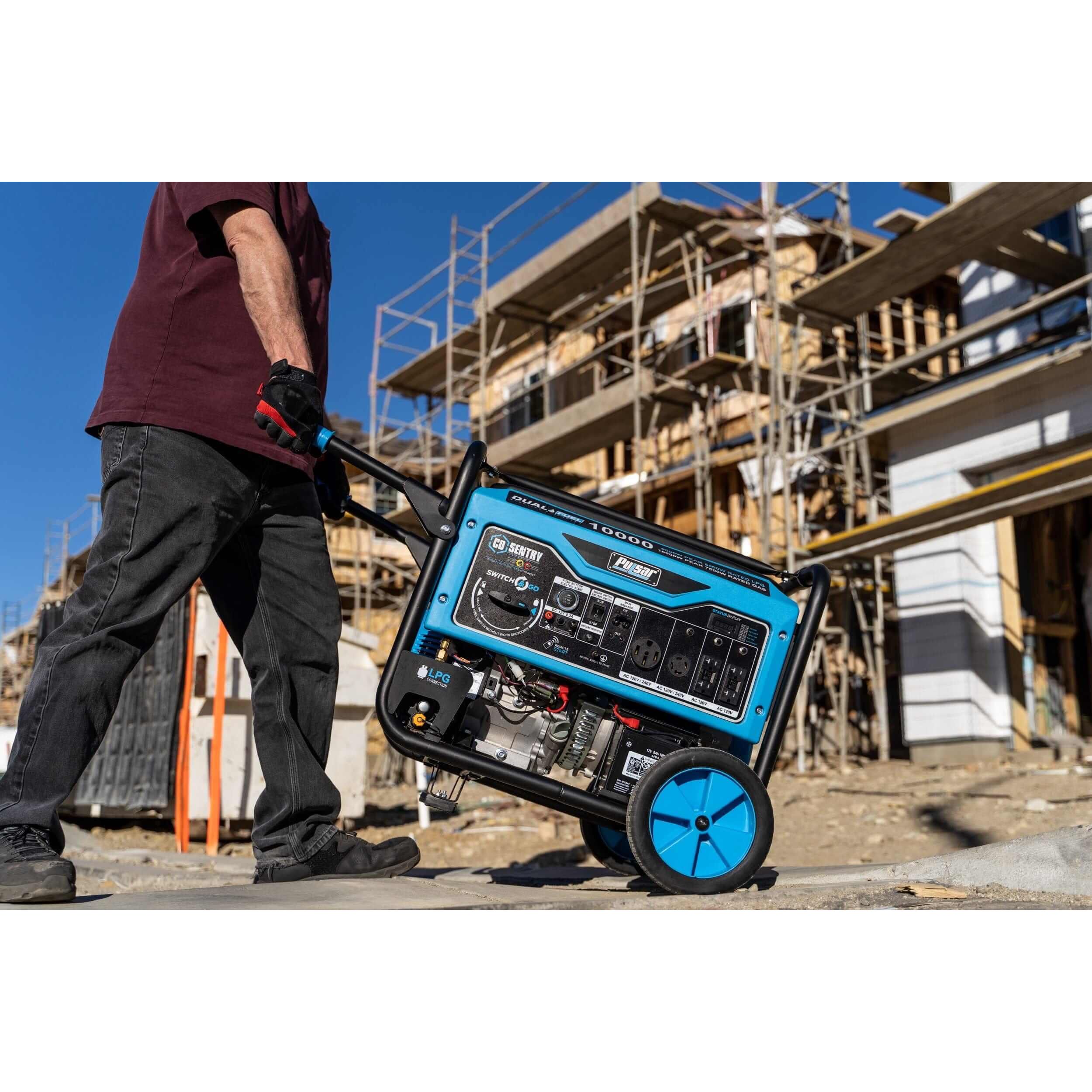 Pulsar Dual-Fuel Generator Pulsar PG10000BRCO 10,000 Watt Dual Fuel Generator with Recoil, Remote, Push Button Start & CO Alert