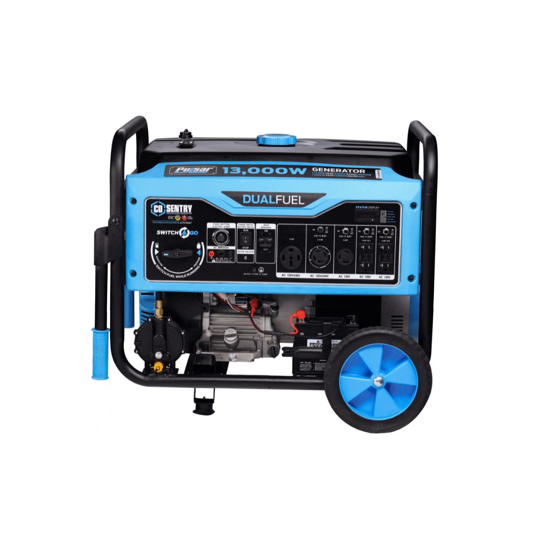 Pulsar Dual-Fuel Generator Pulsar PG13000BRCO 13,000-Watt Dual Fuel Portable Generator with Remote Start -CARB Compliant