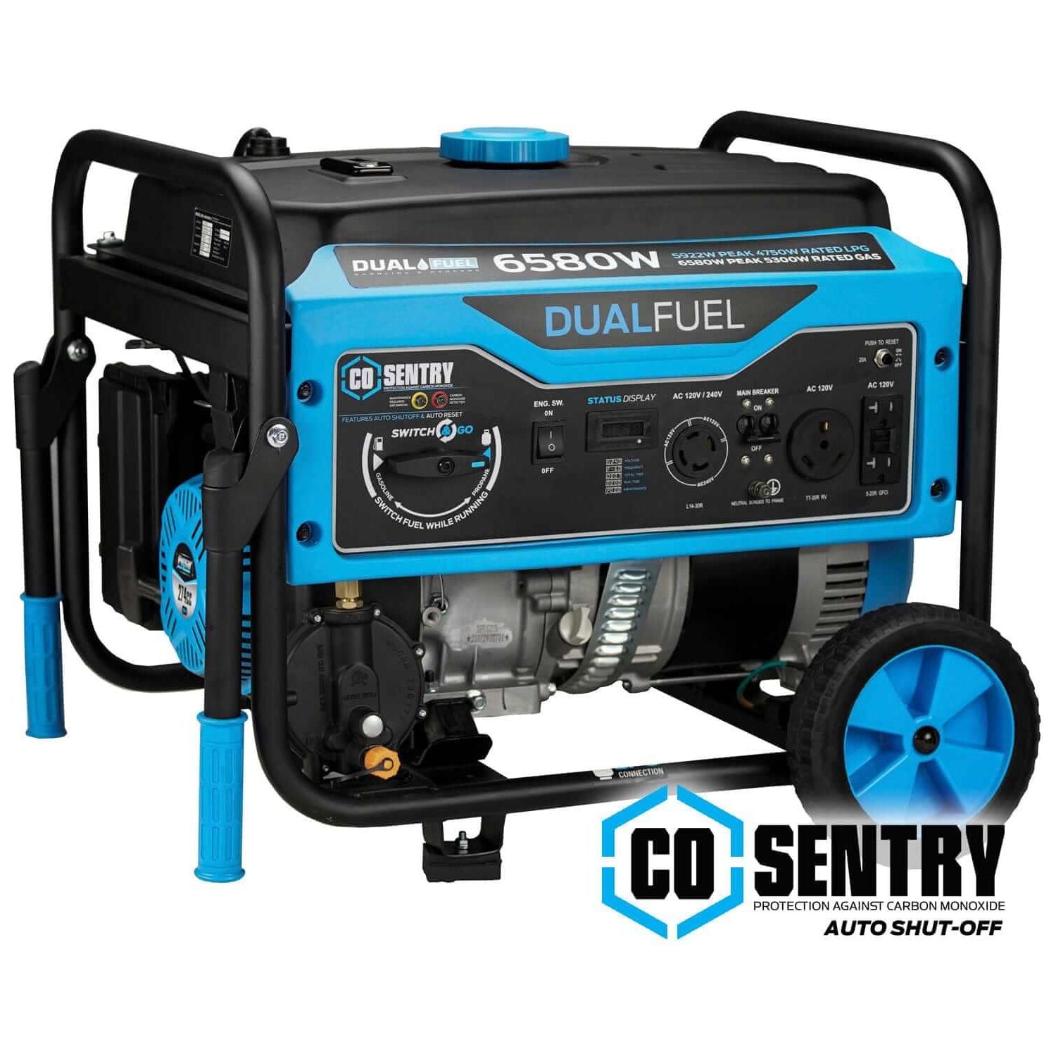Pulsar Dual-Fuel Generator Pulsar PG6580BCO 6,580-Watt Dual-Fuel Portable Generator – CARB Complaint