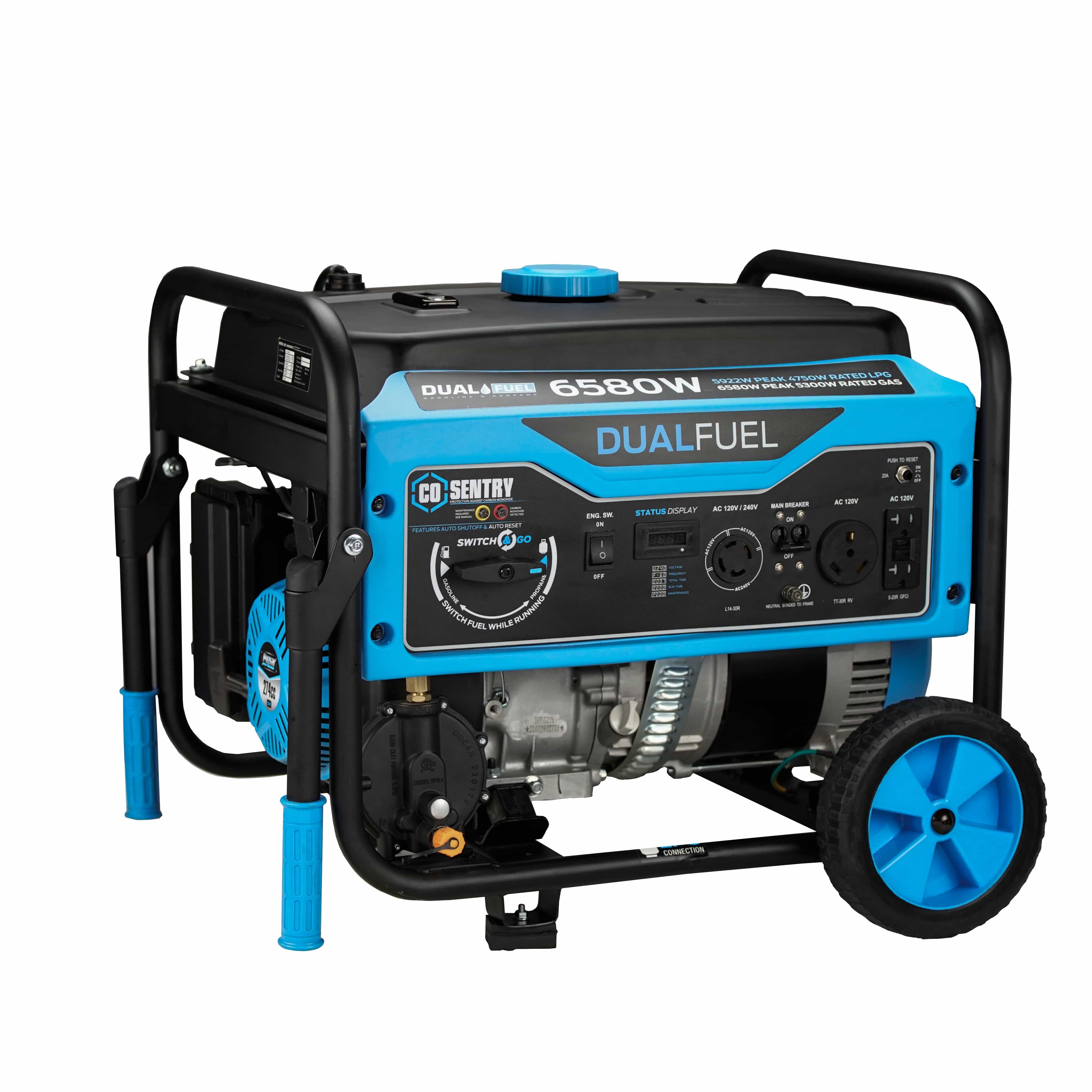 Pulsar Dual-Fuel Generator Pulsar PG6580BCO 6,580-Watt Dual-Fuel Portable Generator – CARB Complaint