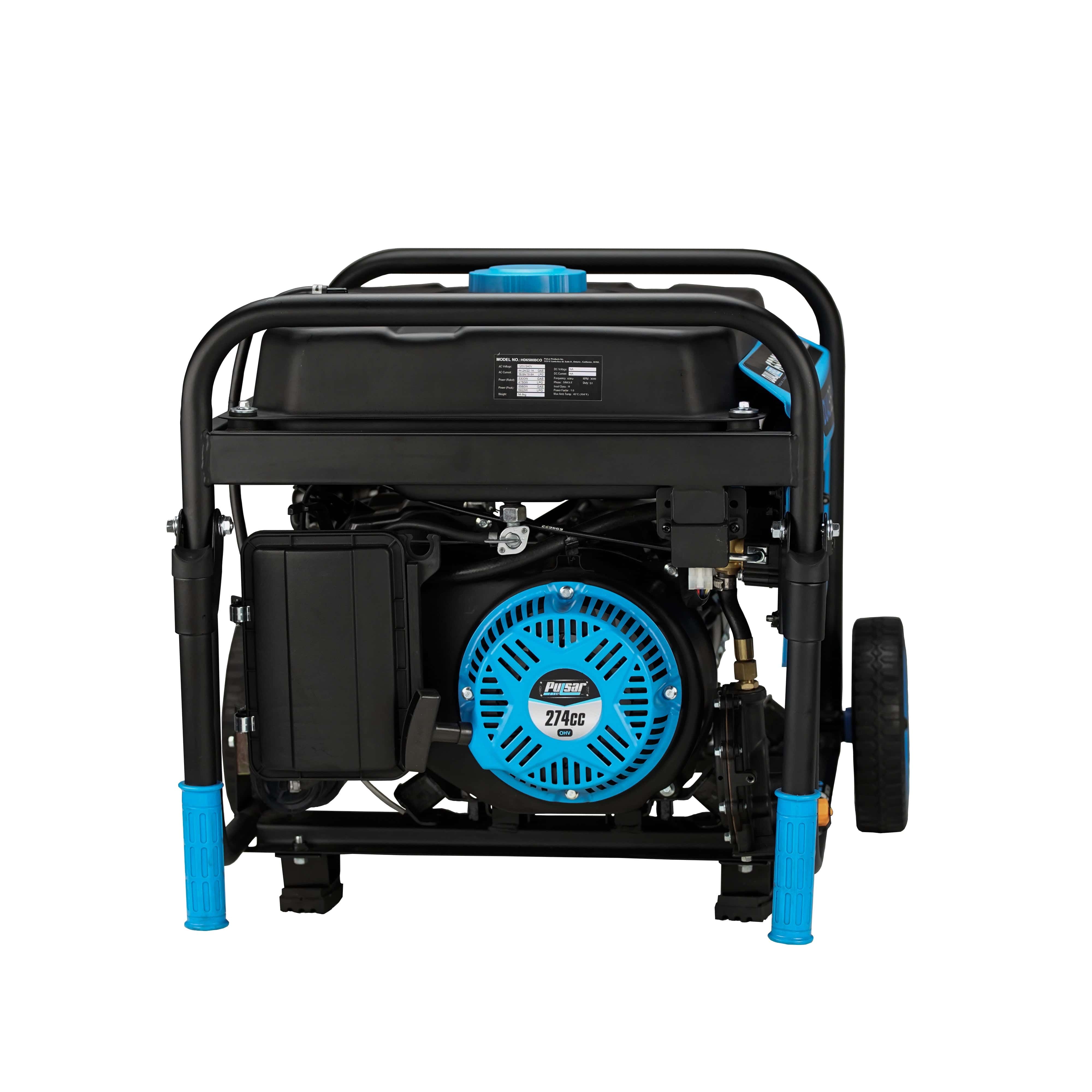 Pulsar Dual-Fuel Generator Pulsar PG6580BCO 6,580-Watt Dual-Fuel Portable Generator – CARB Complaint