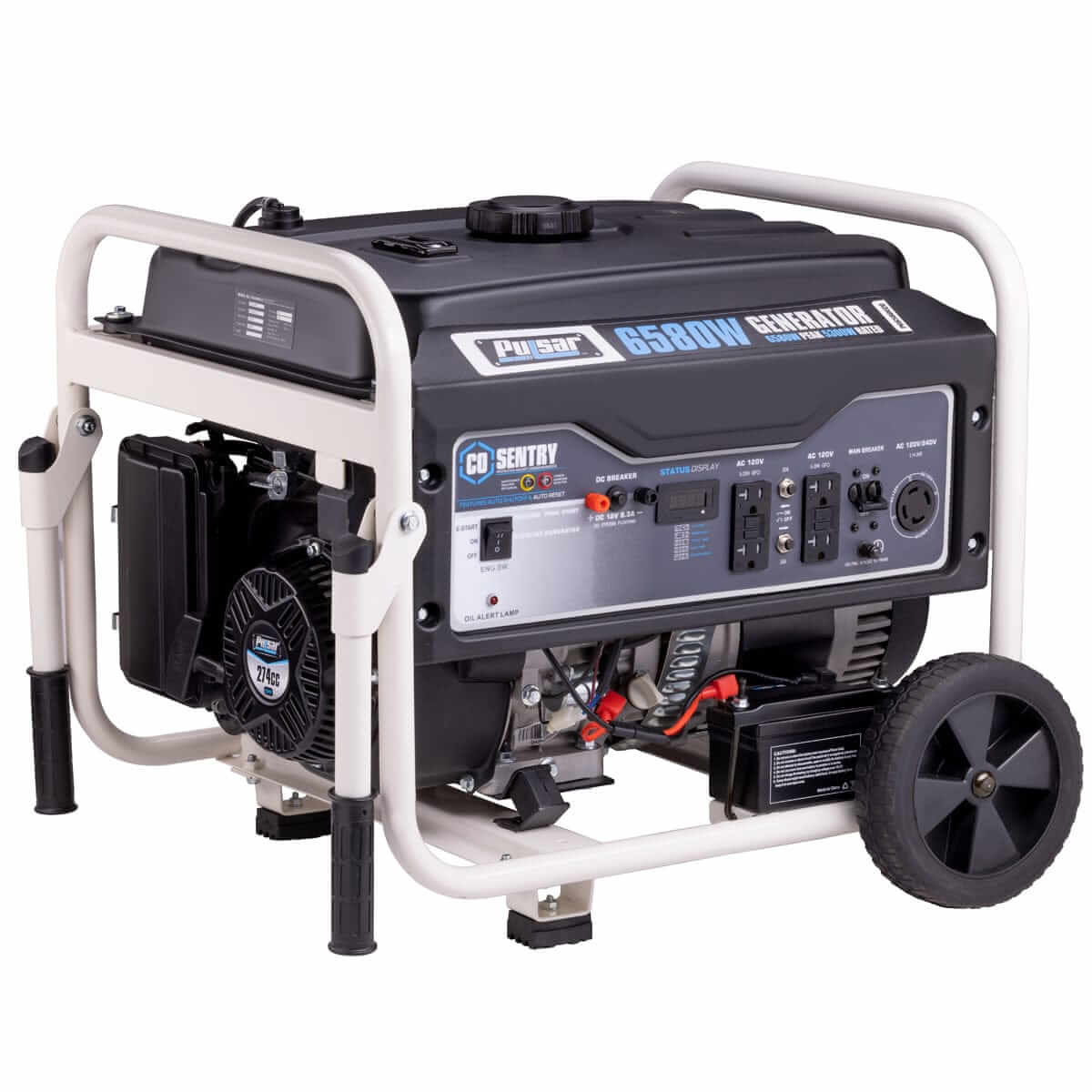 Pulsar Gas Generator Pulsar PG6580ECO 6,580-Watt Gasoline Powered Portable Generator with Electric Start