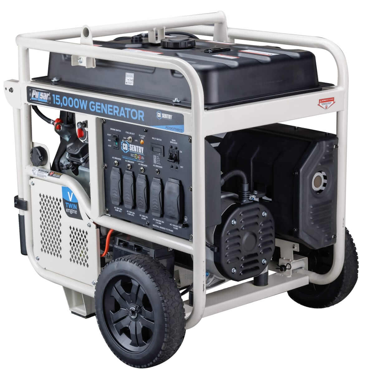Pulsar generators Pulsar PG15KVTWBCO 15,000-Watt Dual-Fuel Portable Generator with Electric Start – CARB Compliant