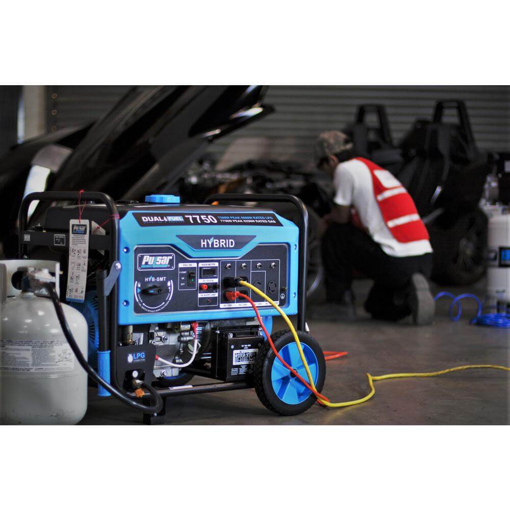 Pulsar generators Pulsar PG7750B 7750W PEAK 6250W RATED GAS/7500W PEAK 6000W RATED LPG, Dual Fuel Portable Generator with Switch & Go Capability