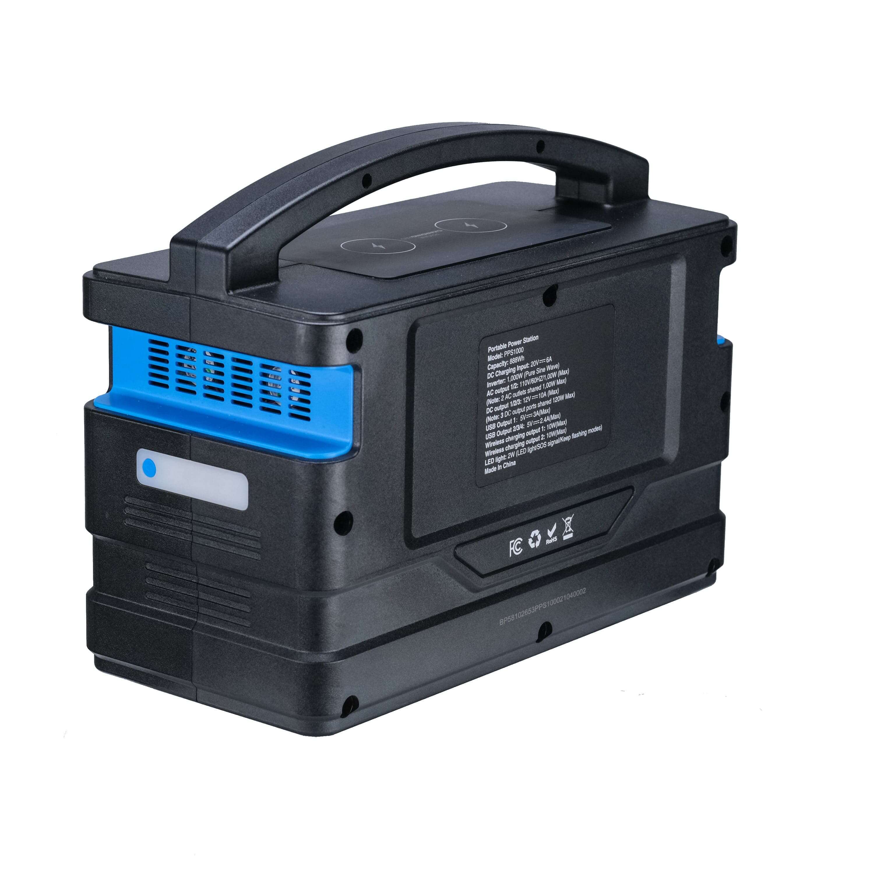 Pulsar power station Pulsar PPS1000 1000 Watt Lithium-Ion Portable Power Station with LCD Display and Wireless Charging Pad