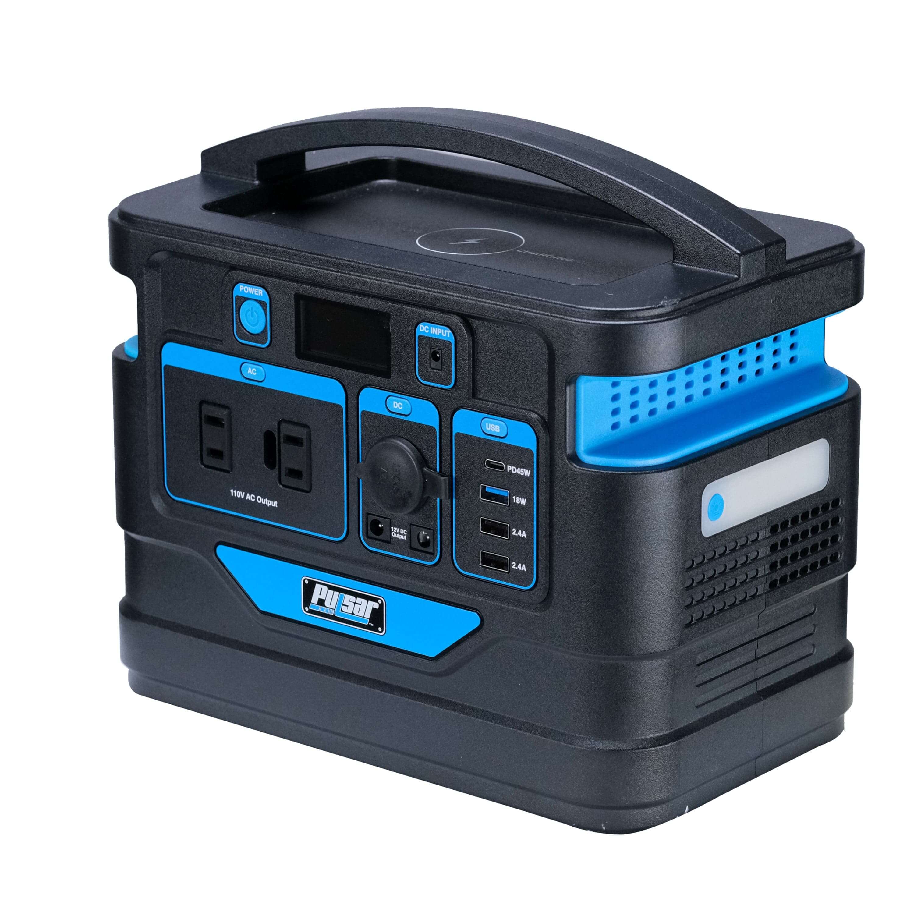 Pulsar power station Pulsar PPS500 500 Watt Lithium-Ion Portable Power Station with LCD Display and Wireless Charging Pad