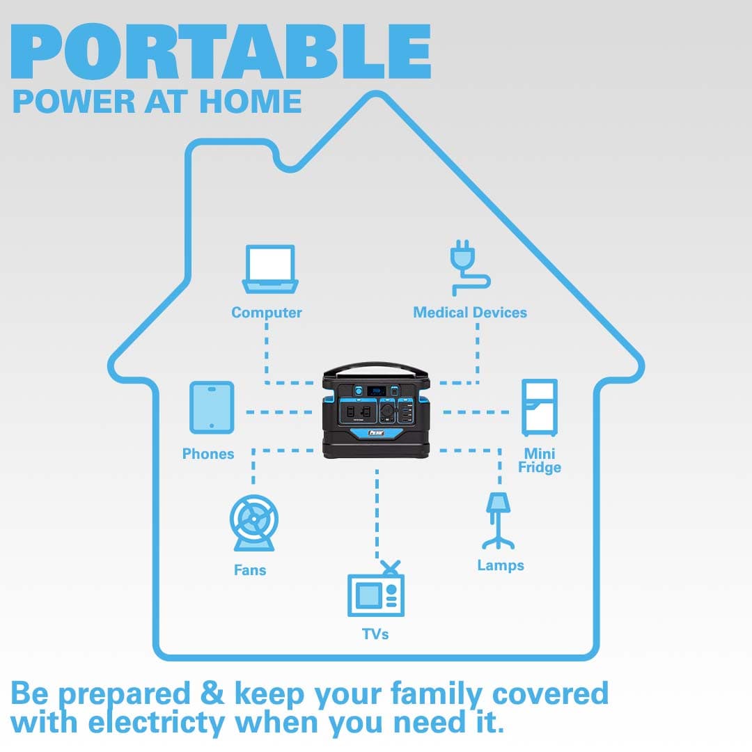 Pulsar power station Pulsar PPS500 500 Watt Lithium-Ion Portable Power Station with LCD Display and Wireless Charging Pad
