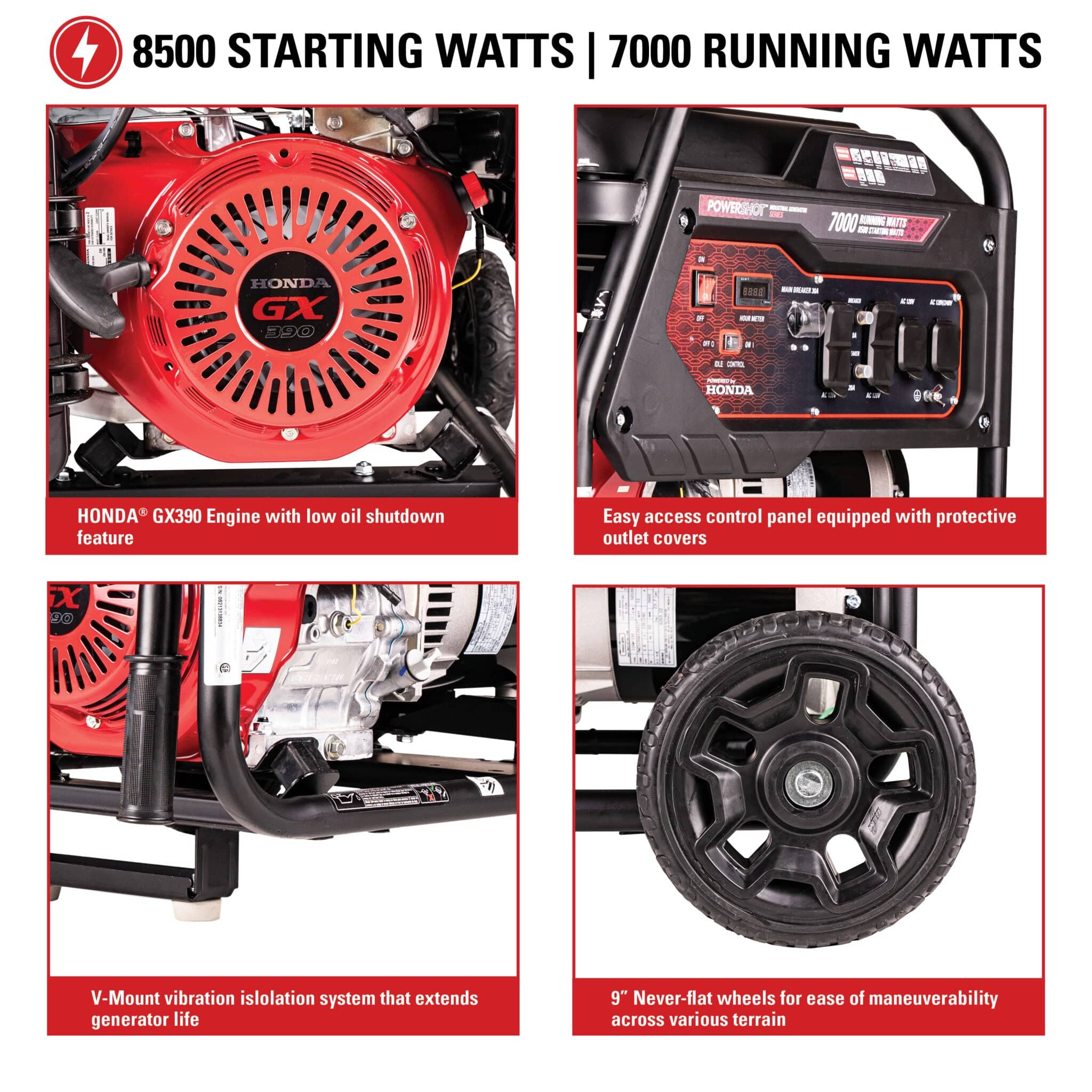 Simpson Gas Generator Simpson Industrial 8500W Generator SCGH8500 Features