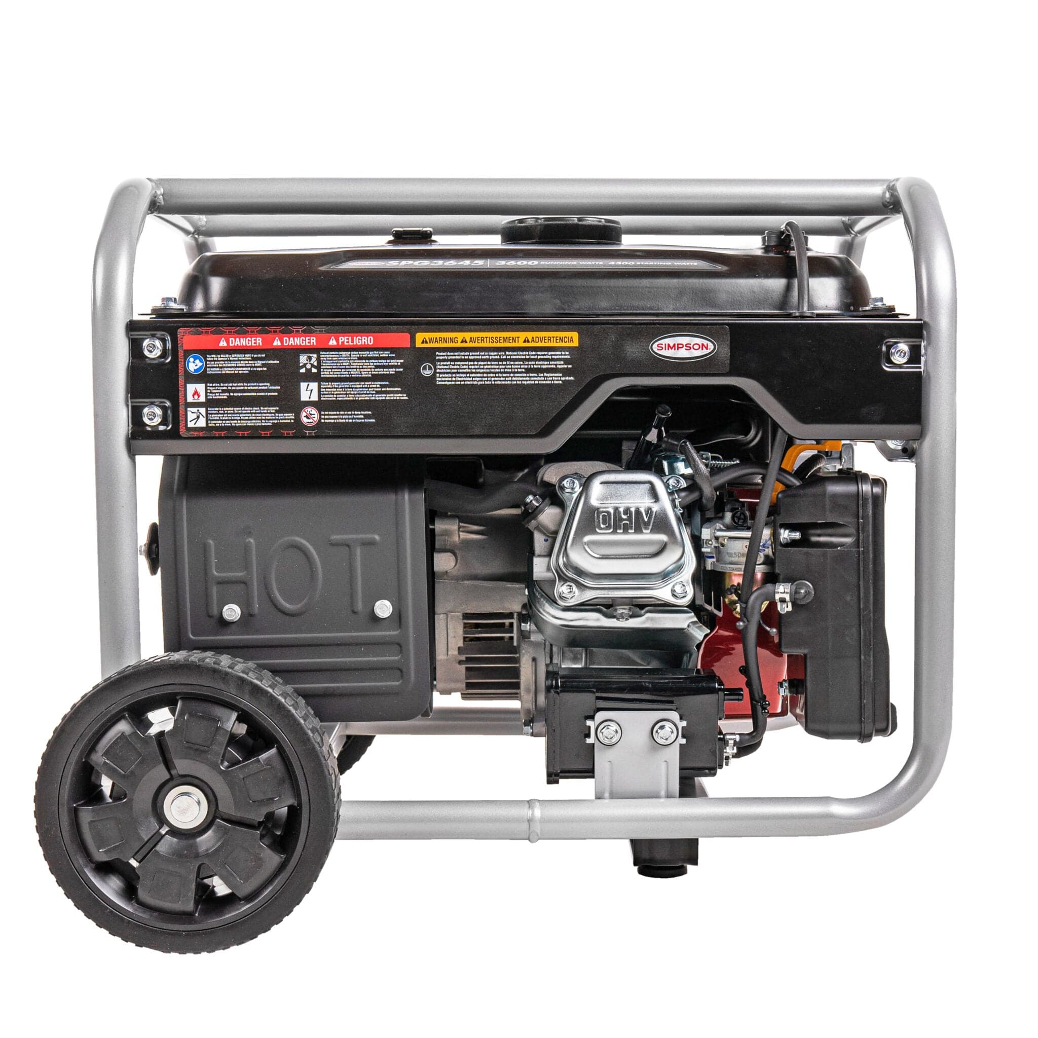 Simpson Gas Generator Simpson PowerShot 3600W Portable Generator SPG3645 Back View