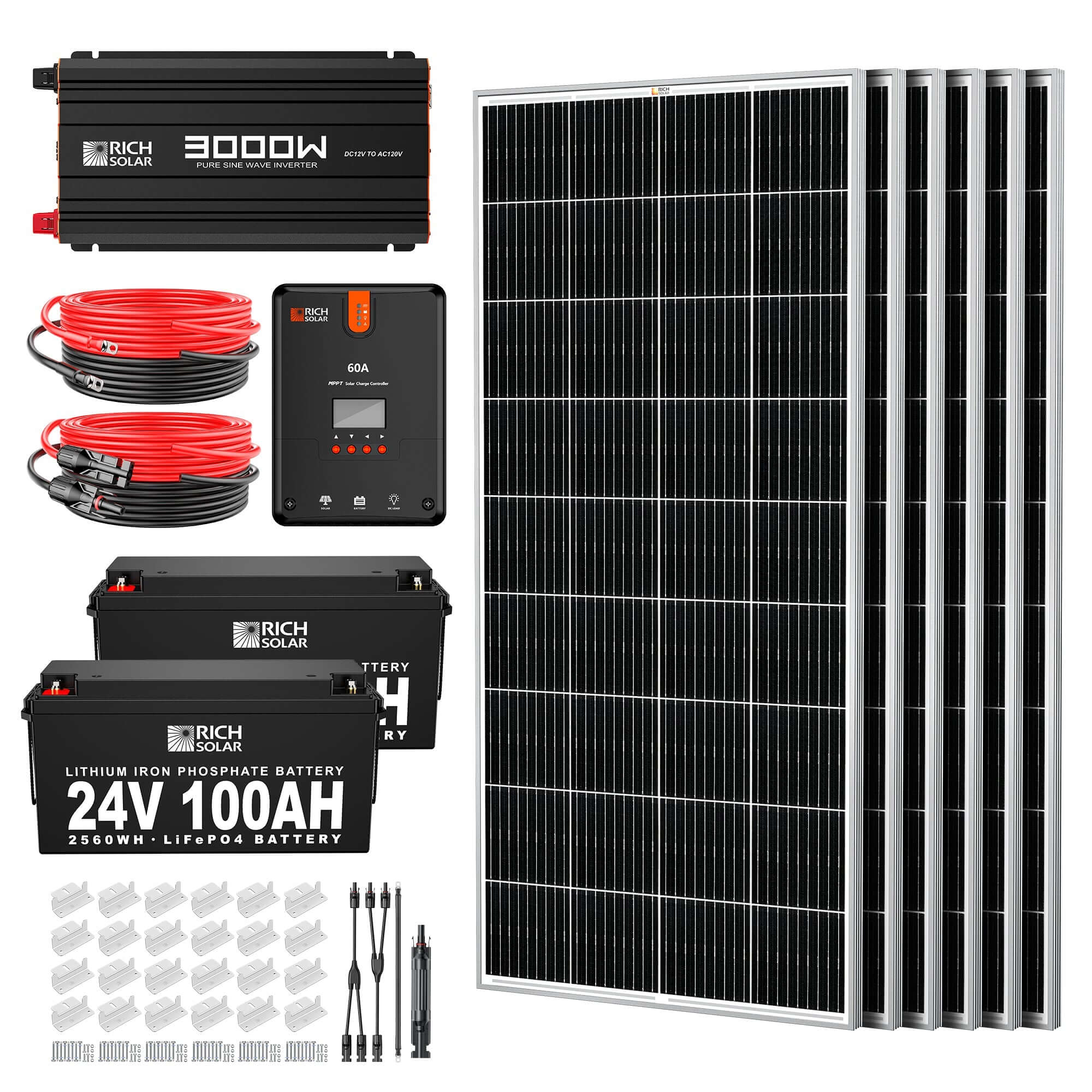 1200 Watt 24V Complete Solar Kit - RICH SOLAR
