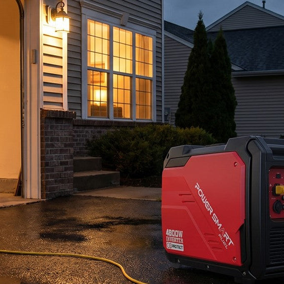 Affordable portable generator powering a home during a power outage