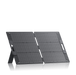A portable, foldable solar panel with two dark rectangular sections constructed from high-efficiency monocrystalline solar cells, each featuring a handle and stand for support, set against a plain white background—ideal for those seeking the convenience and performance of the Bluetti SP100L portable solar panel.