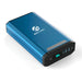 A blue ACOPOWER high-capacity power bank with a digital display at 95%, featuring three USB ports—perfect as a portable freezer battery backup or for charging devices in your Tesla Model 3, Y, or X.