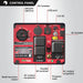 Labeled diagram of the PowerSmart dual fuel generator control panel showing ON/OFF switch, DC breaker, USB port, 12V DC, AC breaker, AC output receptacle, multi-function meter, parallel kit terminal, and propane inlet.