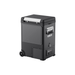 A black, rectangular 12V portable freezer with a textured lid, side handle, control panel, and small wheels from ICECO Wholesale is shown on a white background—ideal as a pickup truck freezer for mobile cooling.