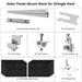 A diagram shows Nature's Generator Solar Panel Mount Rack components for a shingle roof, with labeled images of rails, clamps, grounding lug, earthing clip, 410W Monocrystalline Solar Panel, and shingle foot.