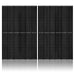 Two large black rectangular monocrystalline solar panels by Nature's Generator, each 410 watts, stand side by side on a white background with their reflections visible below.