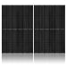Two large, rectangular black solar panels by Nature's Generator stand side by side on a white background. Segmented into even rows and columns, they're ideal for a home solar system and cast subtle reflections below.