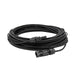 The Nature's Generator coiled black 50-ft solar cable features male and female connectors on each end, ideal for outdoor or industrial use, shown against a white background.
