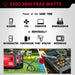 A graphic displays PowerSmart’s quiet dual fuel inverter generator (3500–3800 peak watts) powering a blender, fan, computer, modem/router, refrigerator, compressor, paint sprayer, and microwave at the same time or one by one.