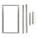 A Nature's Generator metal door frame kit is shown, featuring two rectangular frame pieces, four angled side pieces, and a set of screws and bolts—perfect for setups near an automatic or home generator transfer switch.