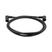 A black cable coiled in a loop with right-angle connectors on both ends by Nature's Generator, shown against a white background—perfect for connecting your 10kWh LiFePO4 solar battery in home backup or energy storage systems.