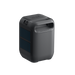 A compact Anker portable electronic device in black, featuring a top handle and blue vent-style slats on one side, shown against a plain background.