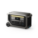 The Anker Solix F3000 portable power station has a display screen, multiple outlets, control buttons, vents, and a wheeled handle for easy transport—perfect for reliable backup power. Photographed on a white background.
