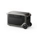 Anker's Solix F3000 portable power station features a black and gray rectangular design, built-in wheels, vented panels, and side control buttons—delivering dependable backup solar generator power, displayed against a white background.