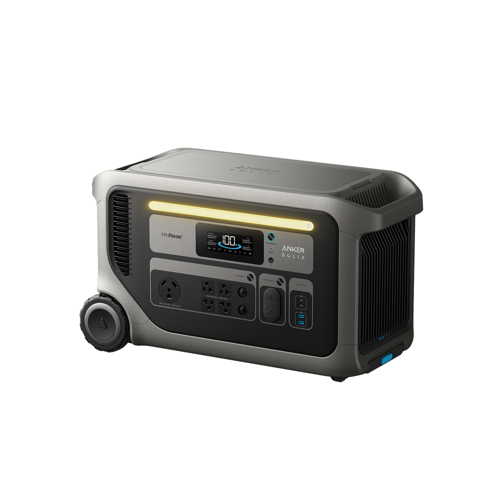 Anker F3000+410W*2 Rigid Solar Panel - Complete Solar Generator Kit with 3072Wh LFP Battery - angle view