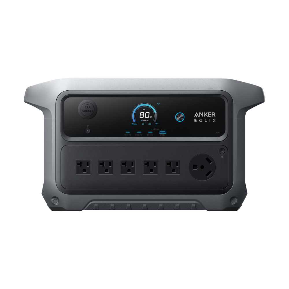 Anker SOLIX C2000 Gen 2 + Car Alternator Charger - 2048Wh Portable Power Station - angle view