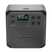 Front view of the Bluetti AC180T portable power station, featuring the Bluetti logo on a textured surface, a display screen, several labeled buttons, and multiple power output ports.