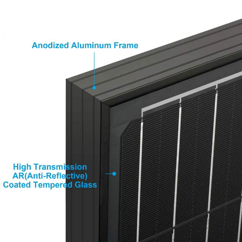 ACOPOWER 100 Watts Mono Solar Panel Anodized Aluminum Frame