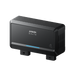 A black Anker device with a rectangular shape, slightly rounded edges, a blue LED indicator, and two connectors at the bottom is displayed against a plain white background.