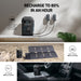 The Anker portable power station charges to 80% in an hour, with charging times and ports for every method shown in a responsive, CSS-styled container—ideal for showcasing features in a hero section.