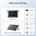 Image showing included items: Anker C1000 Gen 2 power station, PS100 (100W) portable solar panel, car and AC charging cables, user manual, two 3m MC4 solar cables, 0.5m MC4 to XT-60 cable, and XT60-DC7909 cable.