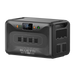 A black portable power station from Bluetti, labeled “BLUETTI Apex 300,” features multiple outlets, a digital display screen, buttons, and vents. The unit is photographed against a white background.