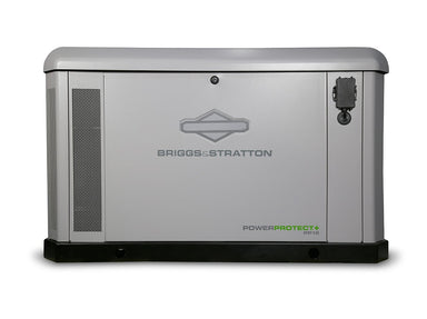 Briggs & Stratton PowerProtect+ 18kW Standby Generator with 200A Symphony Choice Transfer Switch - front view