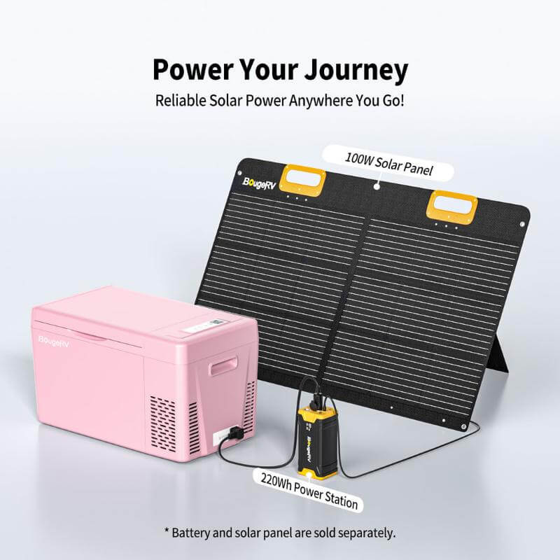 BougeRV 12V 23 Quart Colorful Pink Portable Fridge Mighty Generators