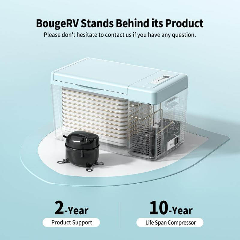 BougeRV 23QT Mint Green Portable Fridge 2-Year Warranty