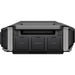 The EcoFlow DELTA Pro is a sleek, rectangular electronic device with a mostly black body and gray accents. It features labeled ports: "High PV Input," "Power In/Out," and "Battery Post," highlighting its energy efficiency and ultra inverter system compatibility.