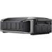 The EcoFlow DELTA Pro is a sleek black electronic device with multiple side slots. It has smooth edges and a minimalist, industrial design featuring an Ultra Inverter for improved energy efficiency.